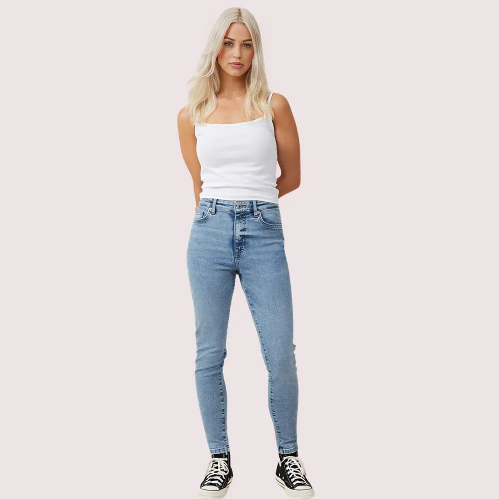 Women's Perfect Curve High Waist Skinny Jeans by LADYLUSTRA