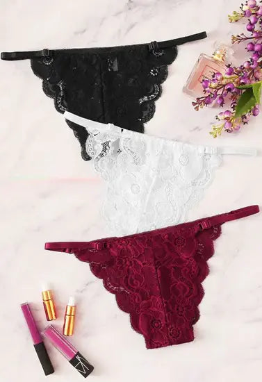 All Flirty Value Pack Of 3 Lace G-String