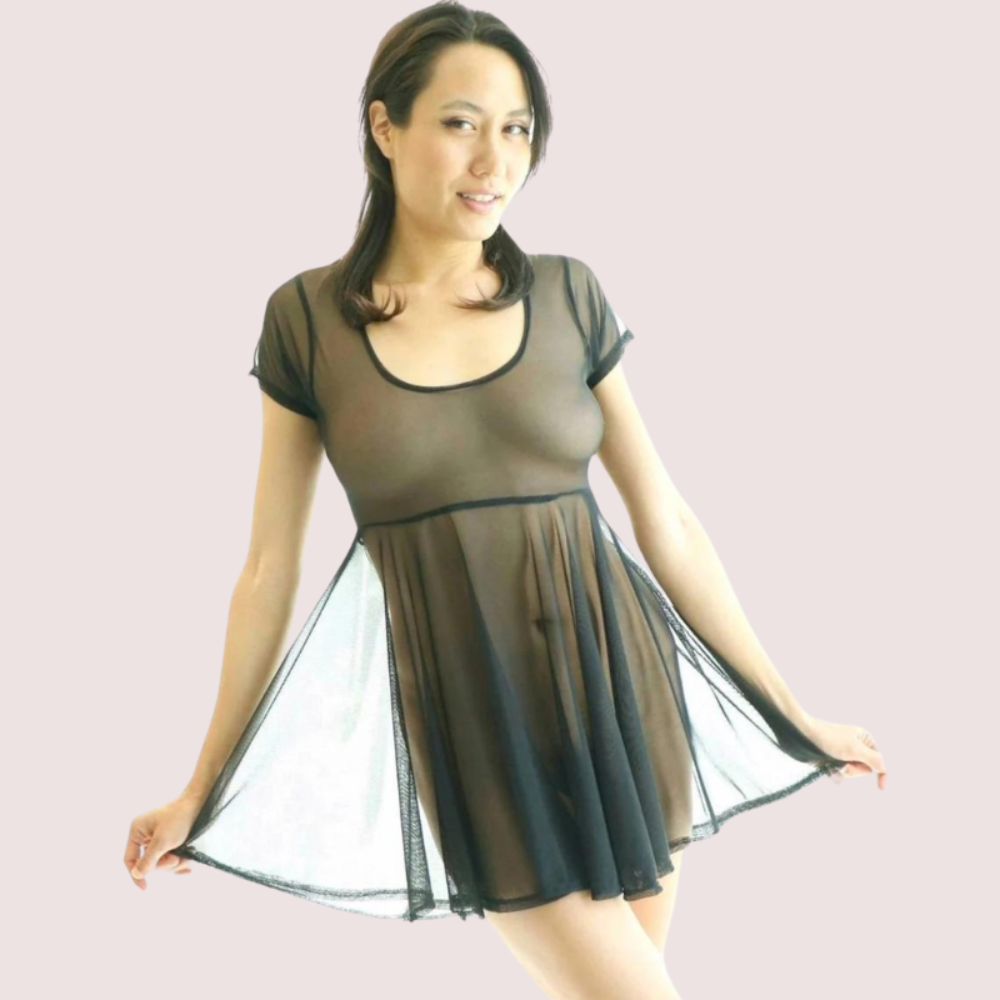 Twilight Glam Mesh Skater Dress – Plus Size by LADYLUSTRA