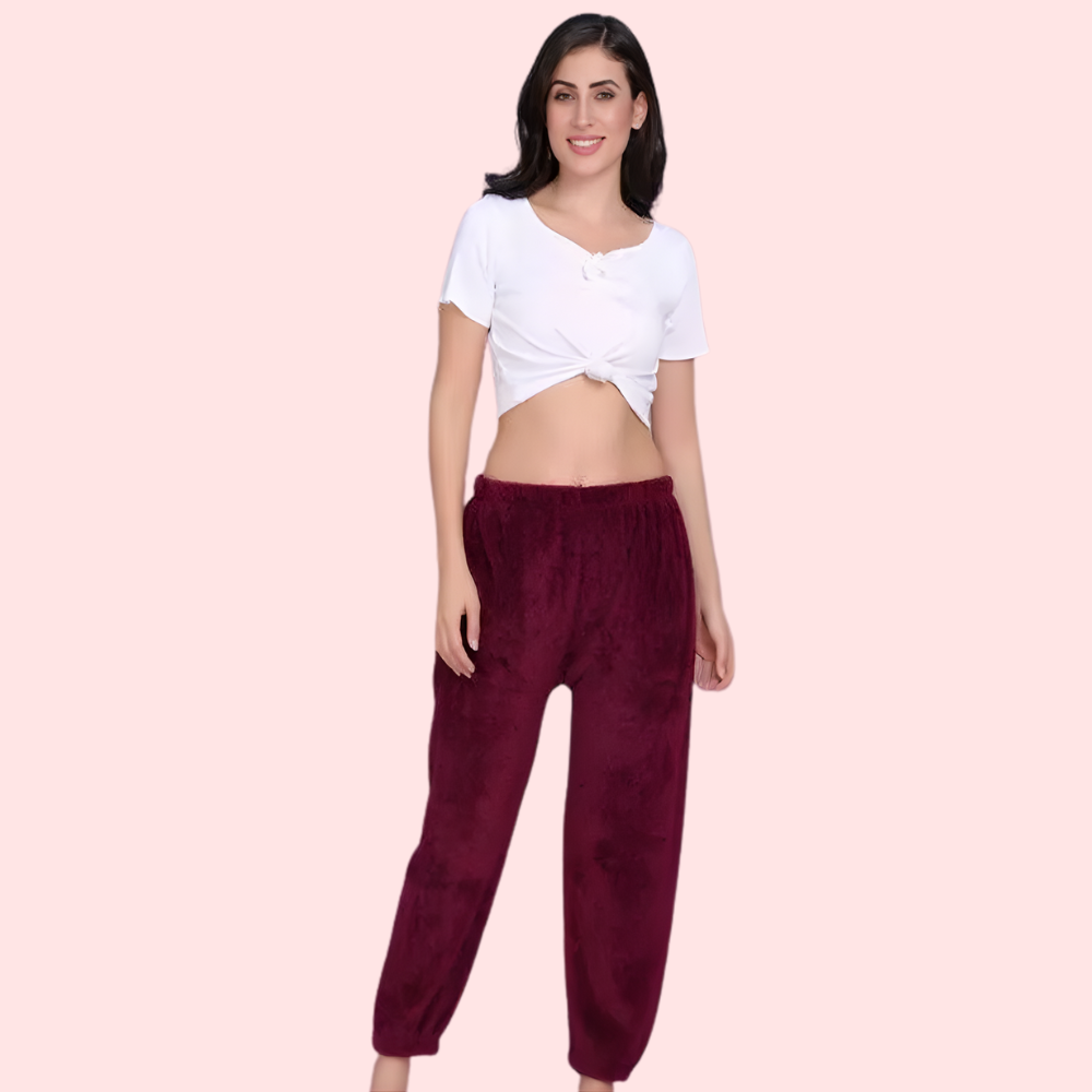 Solid Warm Wool Ladies Pajama (Pack of 2) by LADYLUSTRA