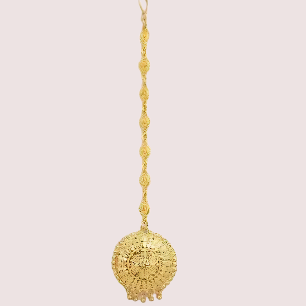 Graceful Gold-Plated Nath and Mangtika Set for Brides by LADYLUSTRA