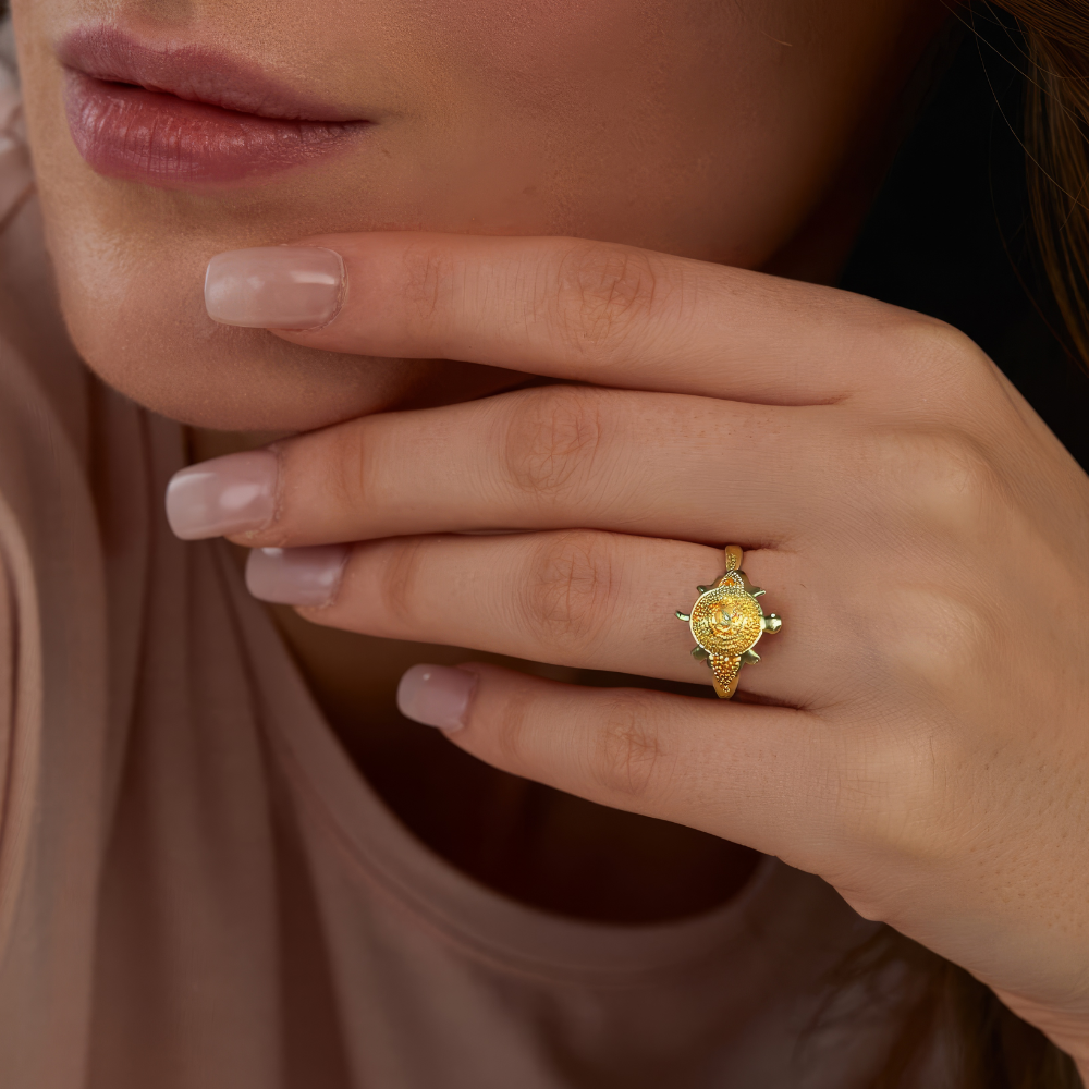 Classic Gold-Plated Engraved Ring by LADYLUSTRA