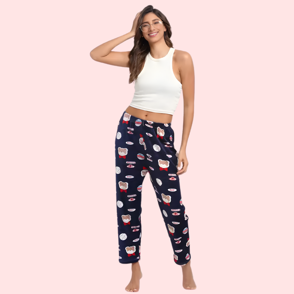 Ladies casual printed warm Pajama (Pk of 2) by LADYLUSTRA