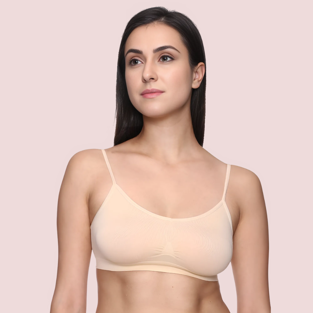 "Comfort" Beige Thin Straps Sports Bra lingerie by LadyLustra