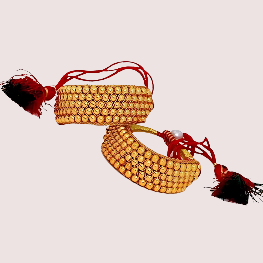 Copper Brass Golden Moti Pocchi Bracelet by LADYLUSTRA