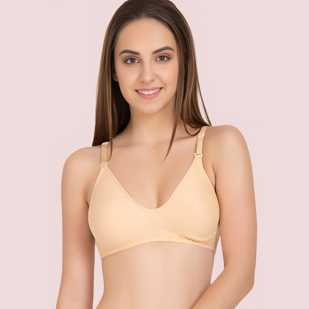 ♥Super Fine Cotton Beige Bra (PK Of 2) by LADYLUSTRA