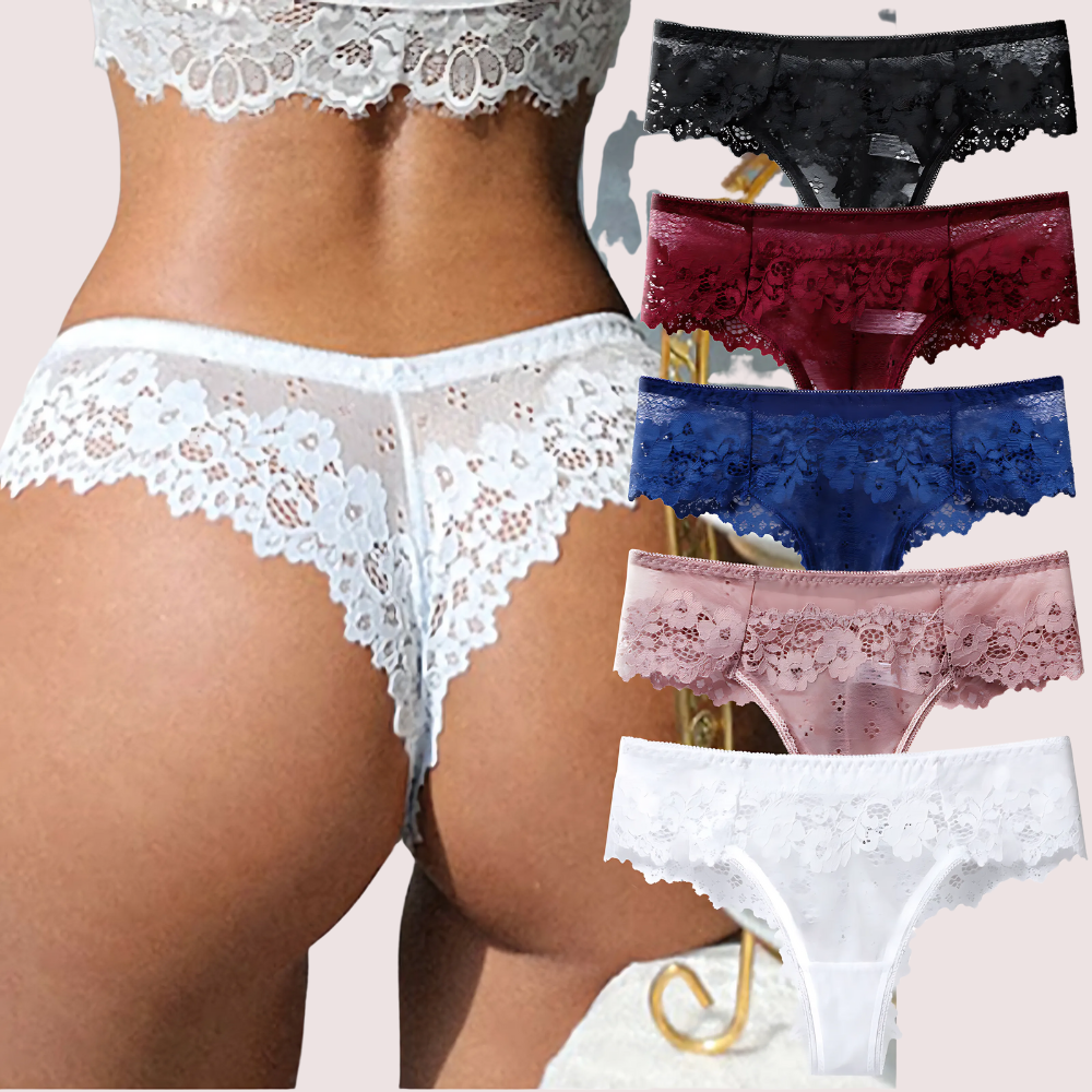 Beautiful Low Waist Thong Panties Pack (of 5) by LADYLUSTRA