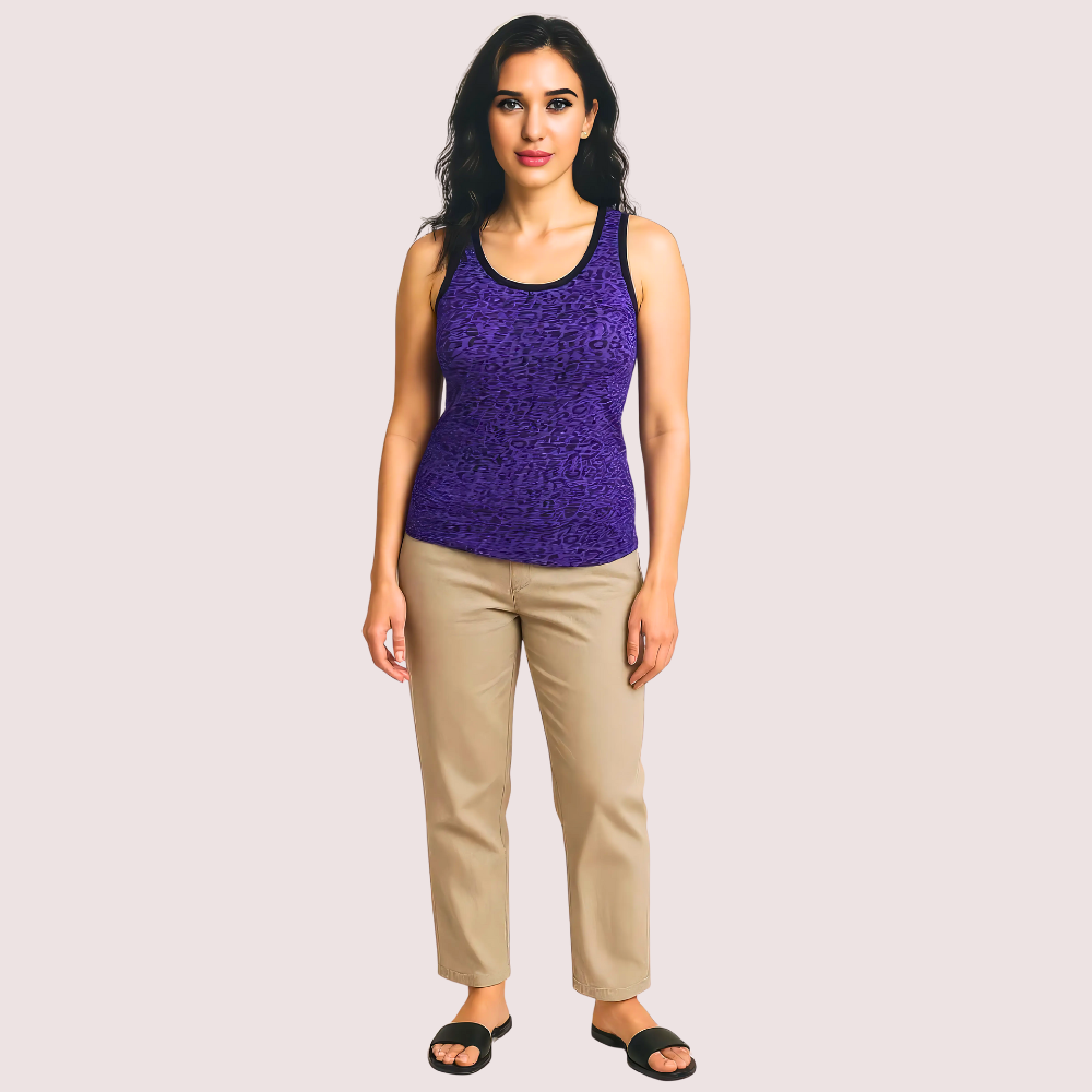 Electric Violet Leopard Print Tank Top by LADYLUSTRA