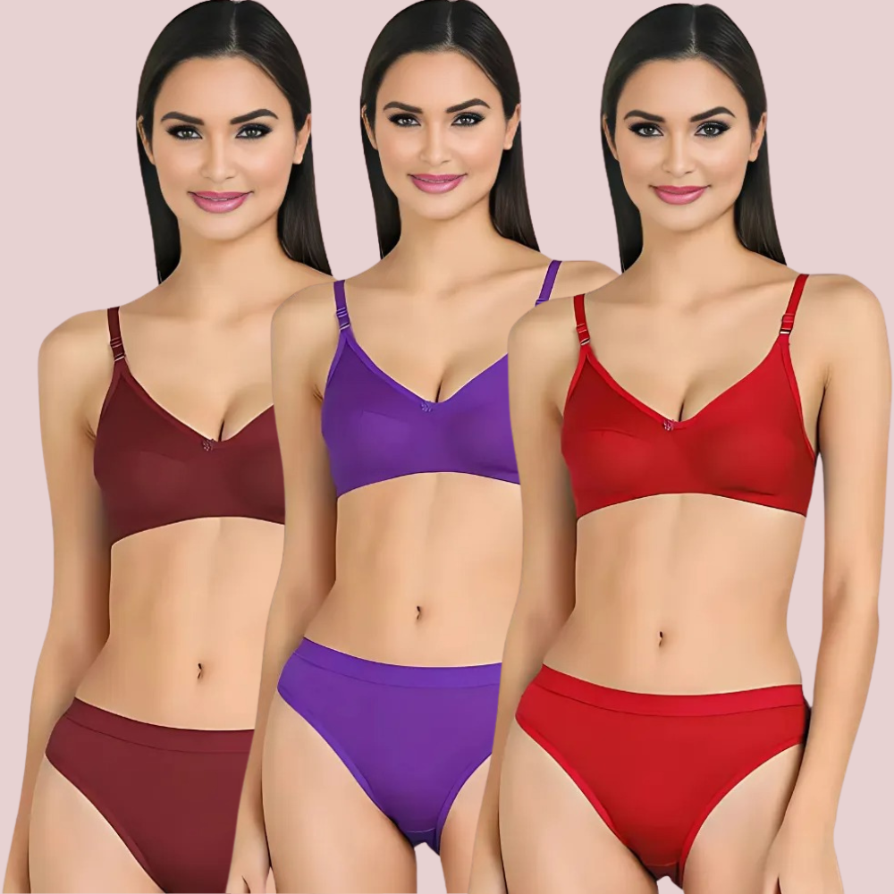 Cotton Cloud Comfort Bra Set – 3-Pack lingerie by LadyLustra