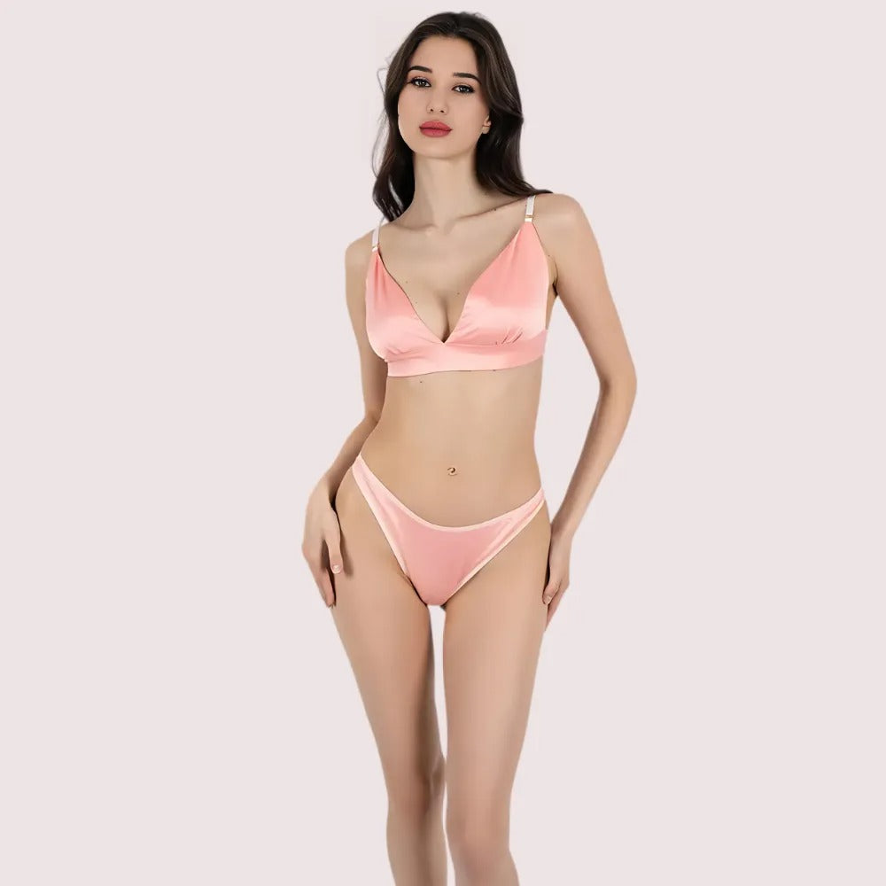 Lightweight Pure Silk Bra Set for Comfort by LADYLUSTRA