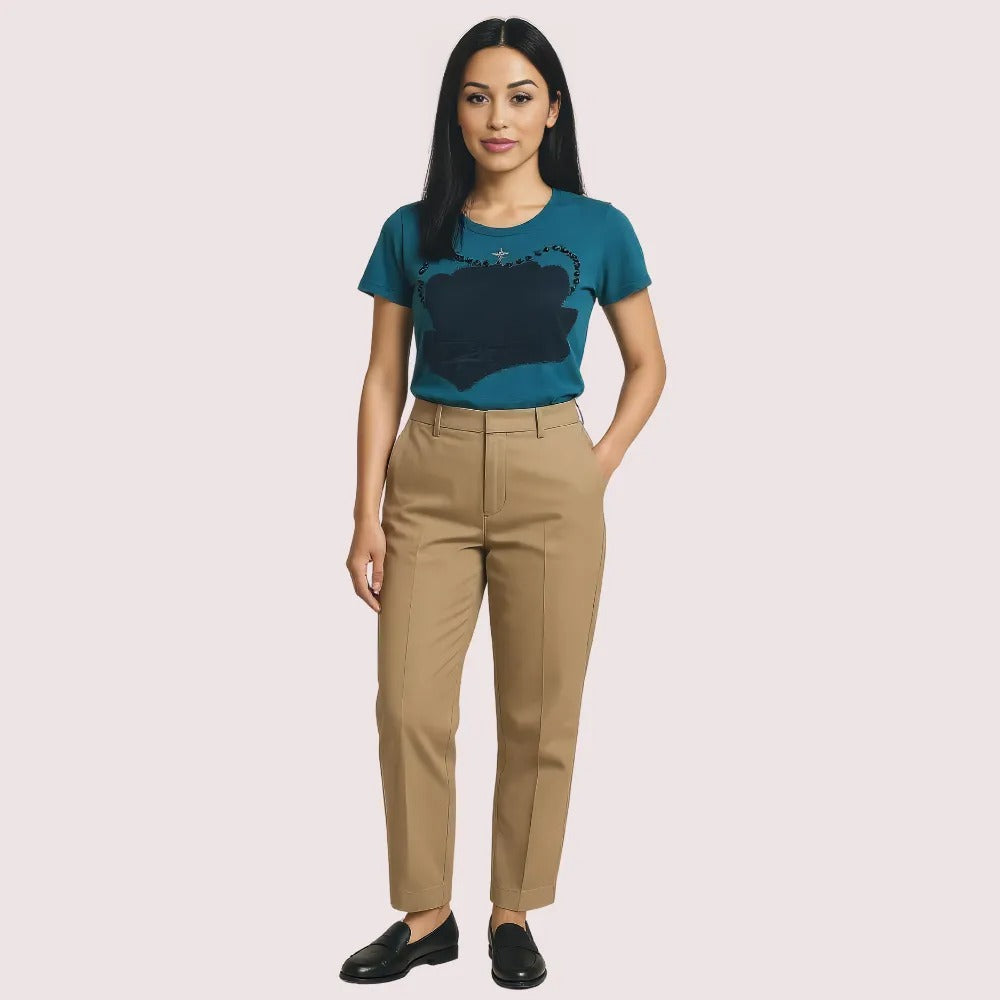 Teal Crown Graphic Crew Neck Tee by LADYLUSTRA