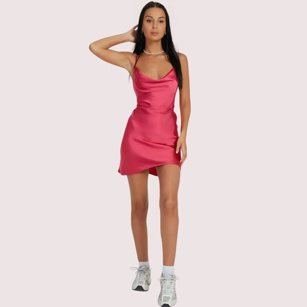 Twilight Elegance Satin Party Dress by LADYLUSTRA