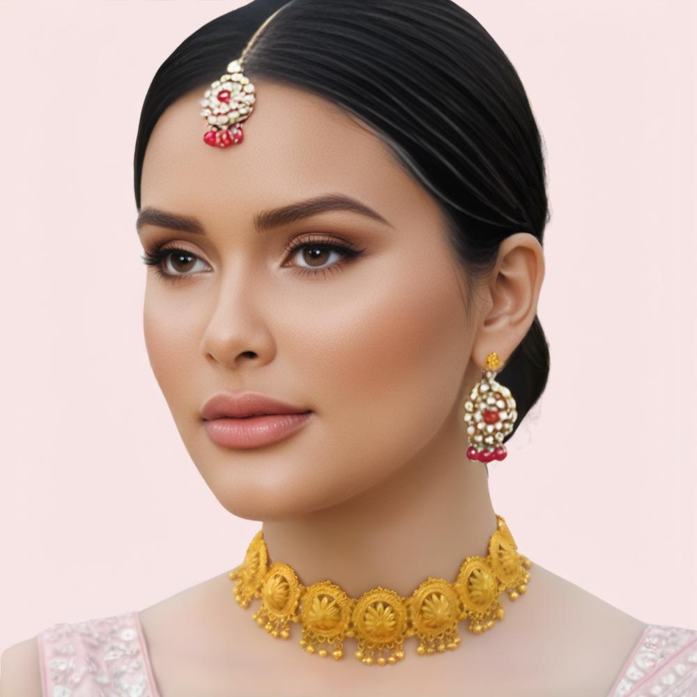Royal Heritage Gold-Tone Temple Choker Necklace by LADYLUSTRA