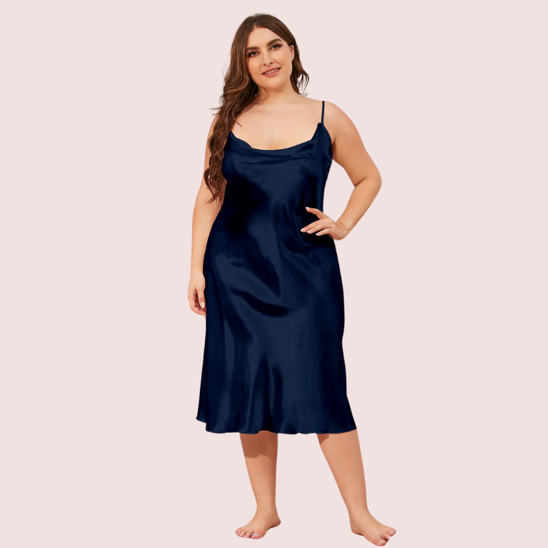 Glamour Satin Cowl Dress – Plus Size by LADYLUSTRA