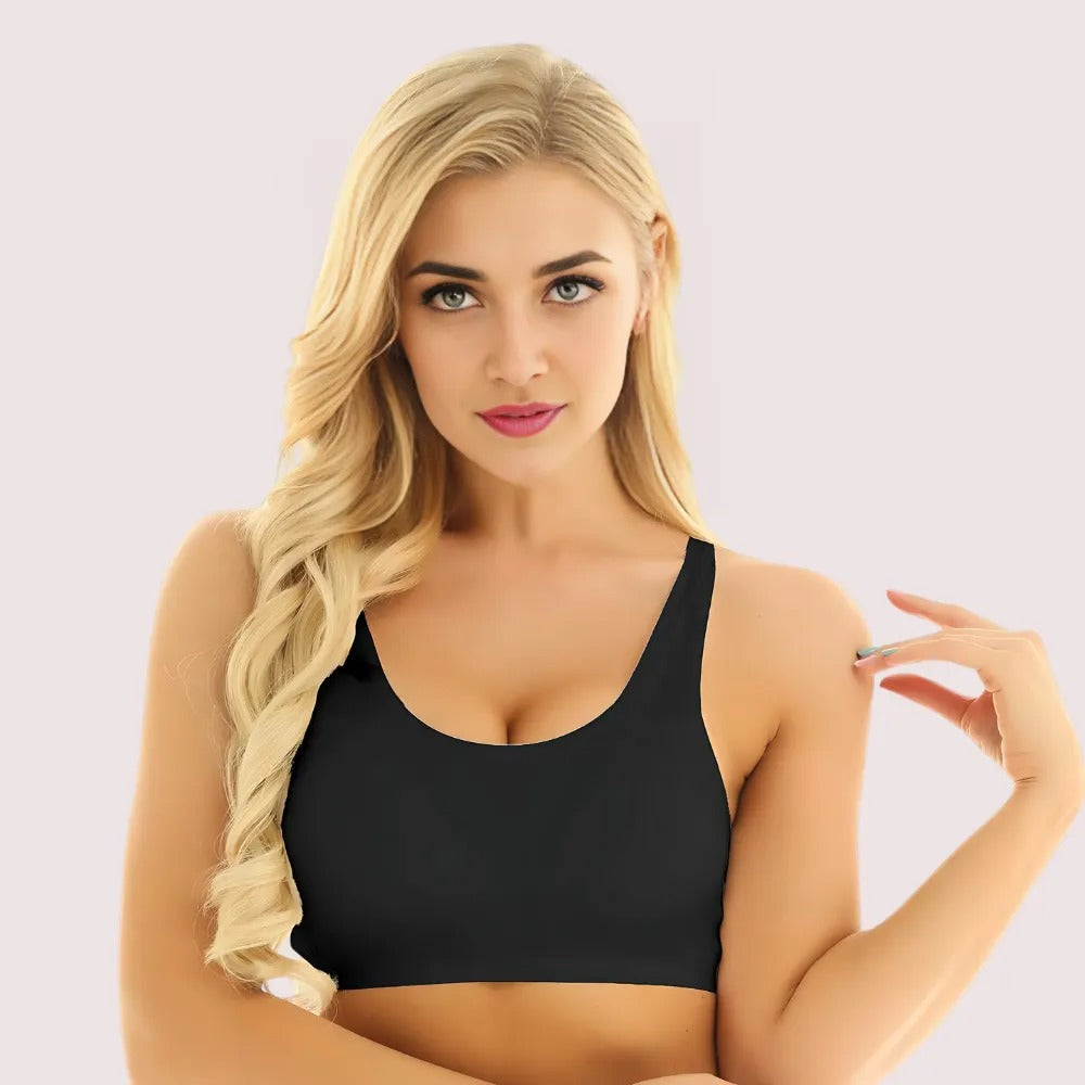 Luxury Padded Seamless Laser Cut Sports Bra by LADYLUSTRA