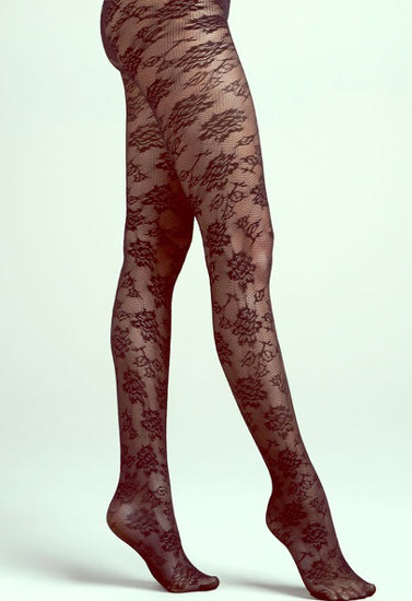 Ladies Off Black Lace Pantyhose by LADYLUSTRA