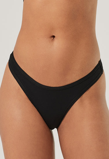 3 Pack organic cotton black thong panties by LADYLUSTRA