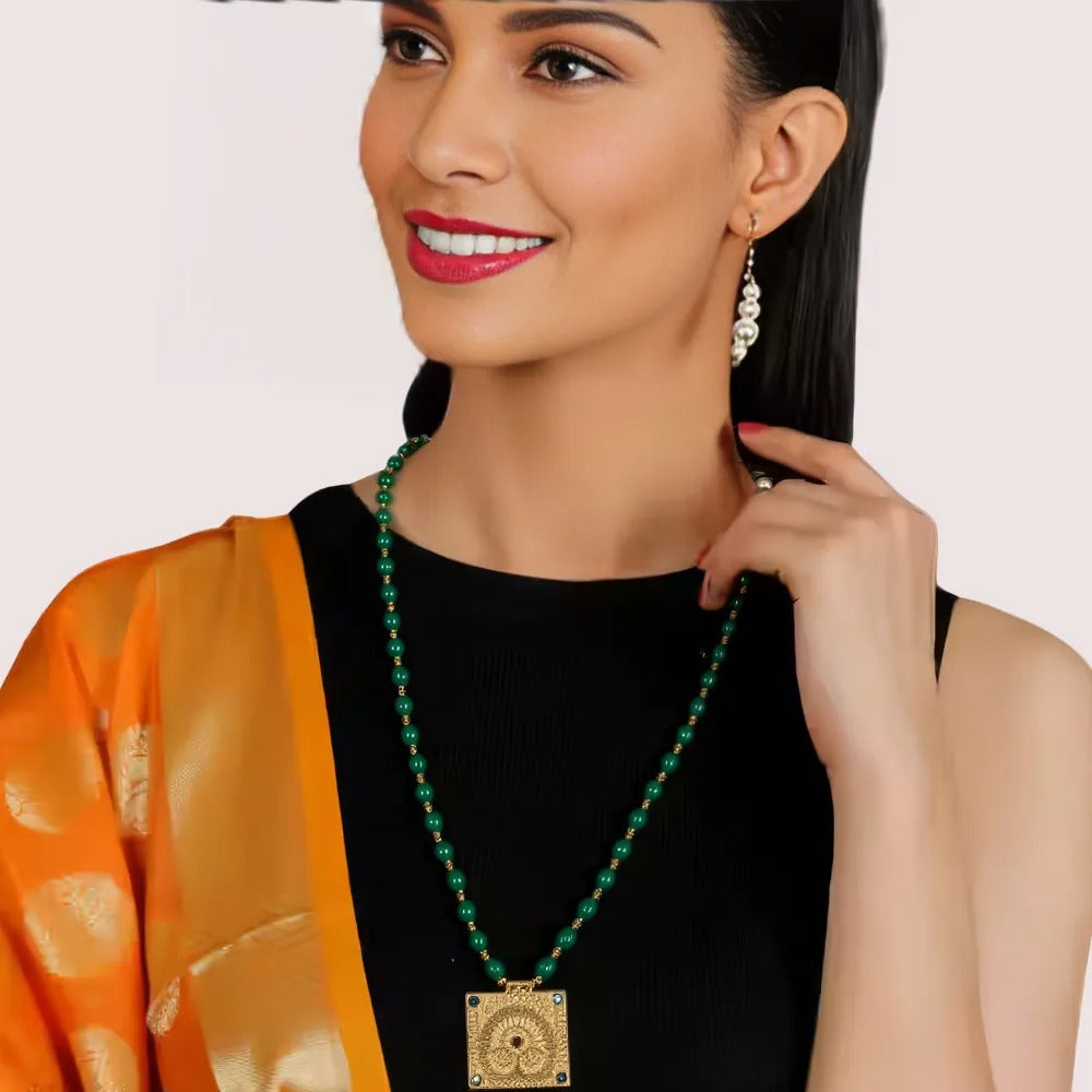Emerald Sunburst Statement Necklace by LADYLUSTRA