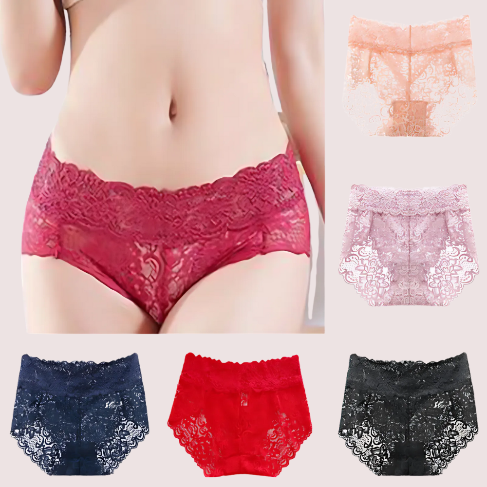 Sexy Lace High Waist Underwear Pack (of 5) by LADYLUSTRA