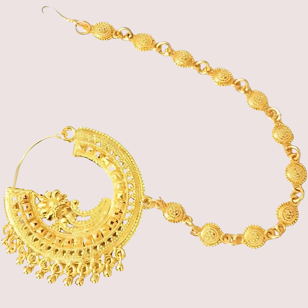 Uttarakhandi Round Nath Gold Plated Accessory by LADYLUSTRA