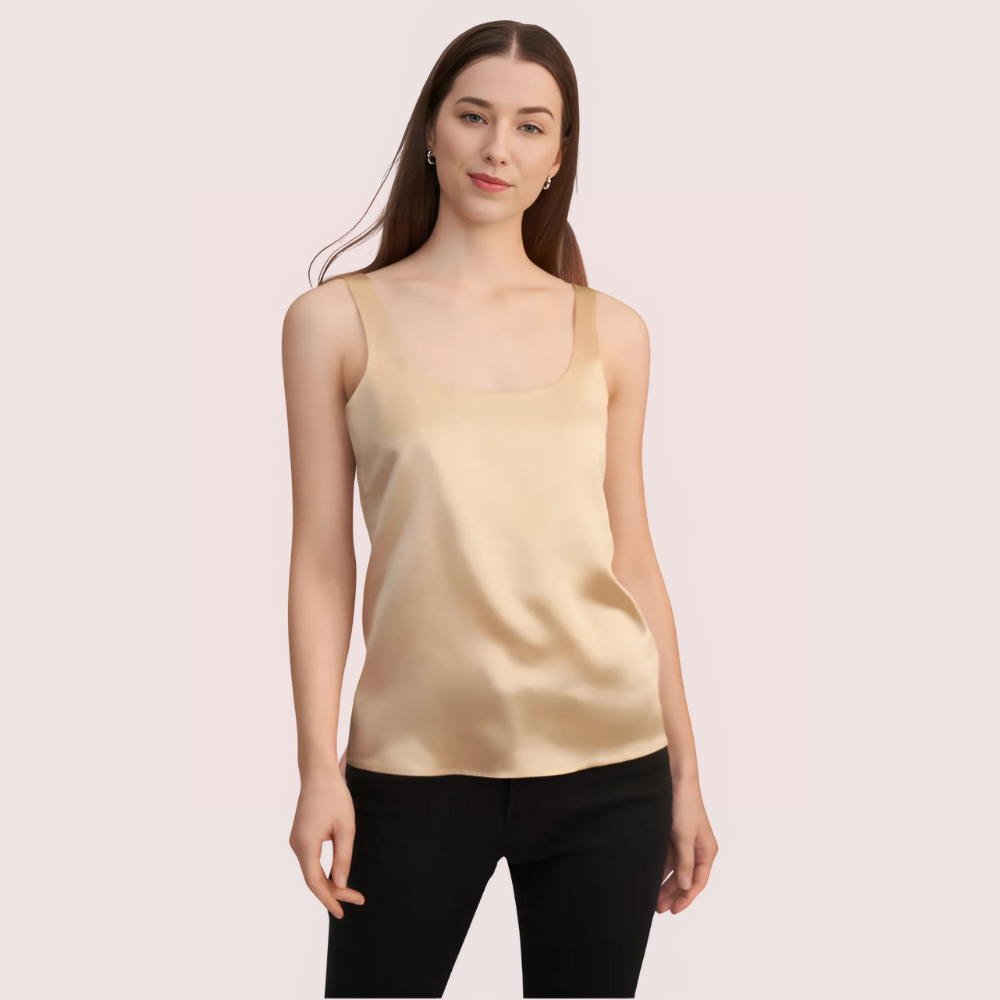 Silk Elegance Spaghetti Strap Tank Top by LADYLUSTRA
