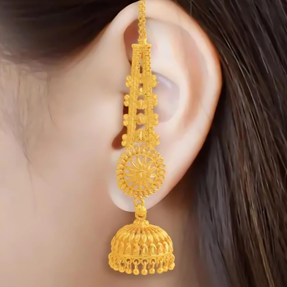 Royal Heritage Gold Jhumka Earrings by LADYLUSTRA
