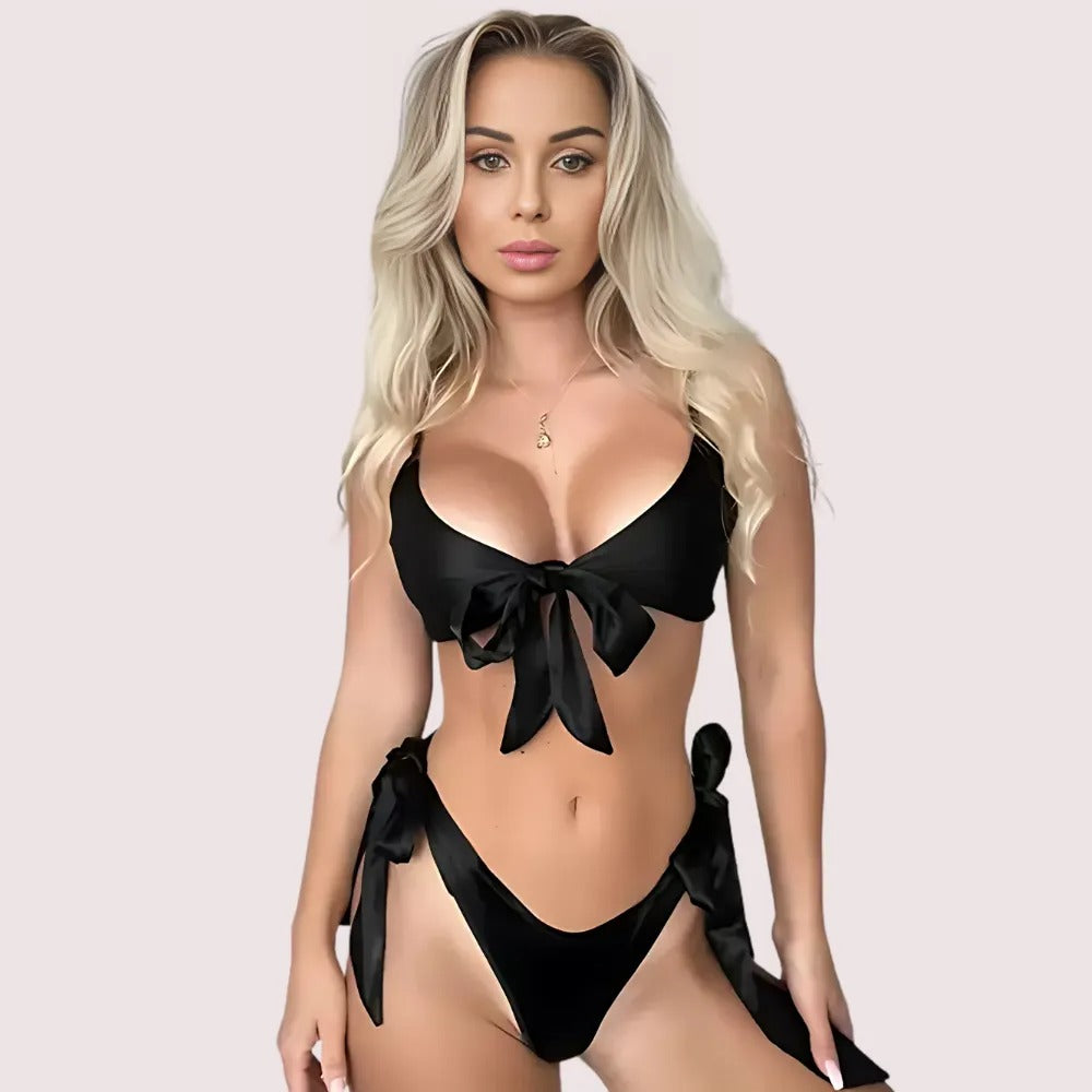 Seductive satin lingerie for her