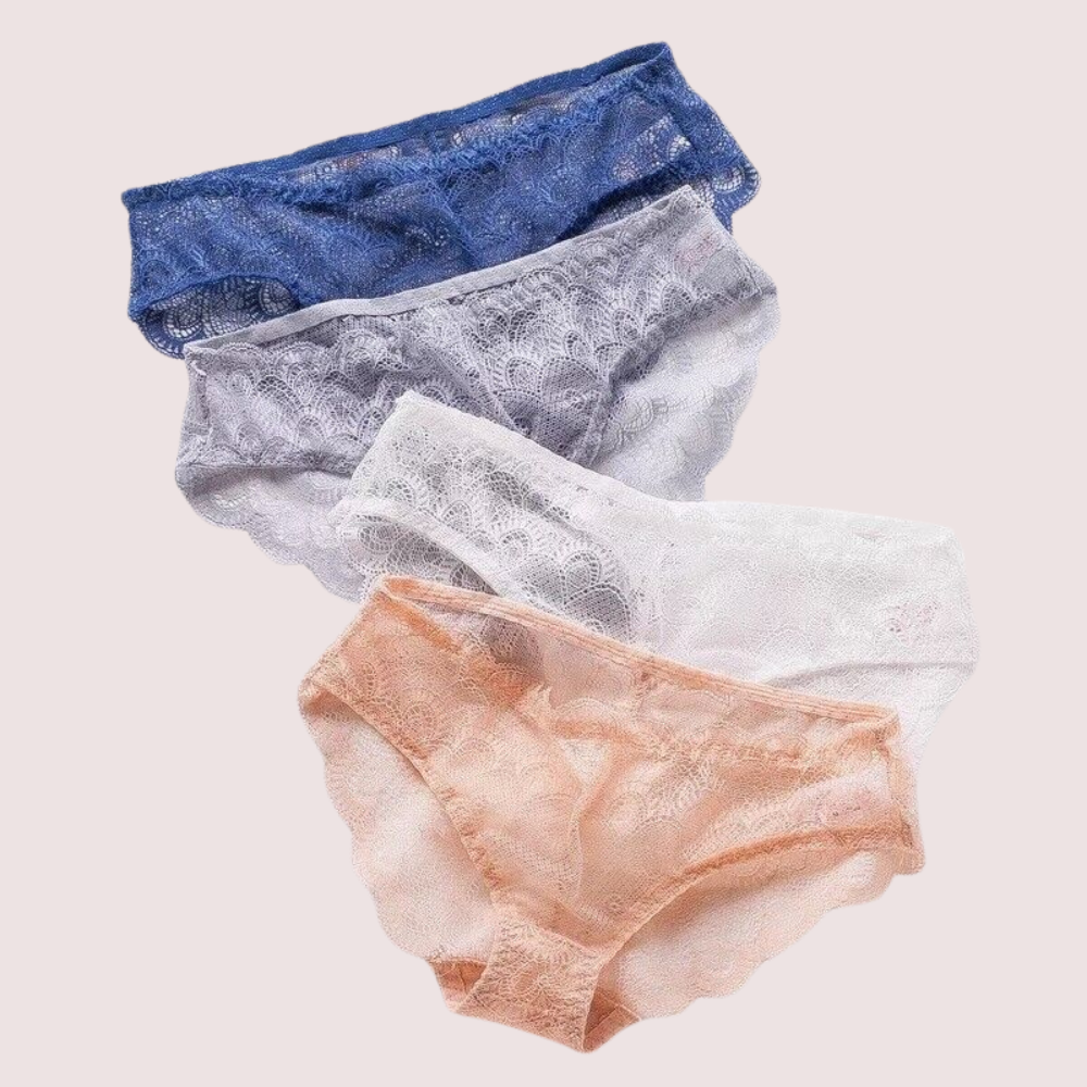 Sexy Sheer Lace Bikini Brief Undies Pack (of 4) by LADYLUSTRA