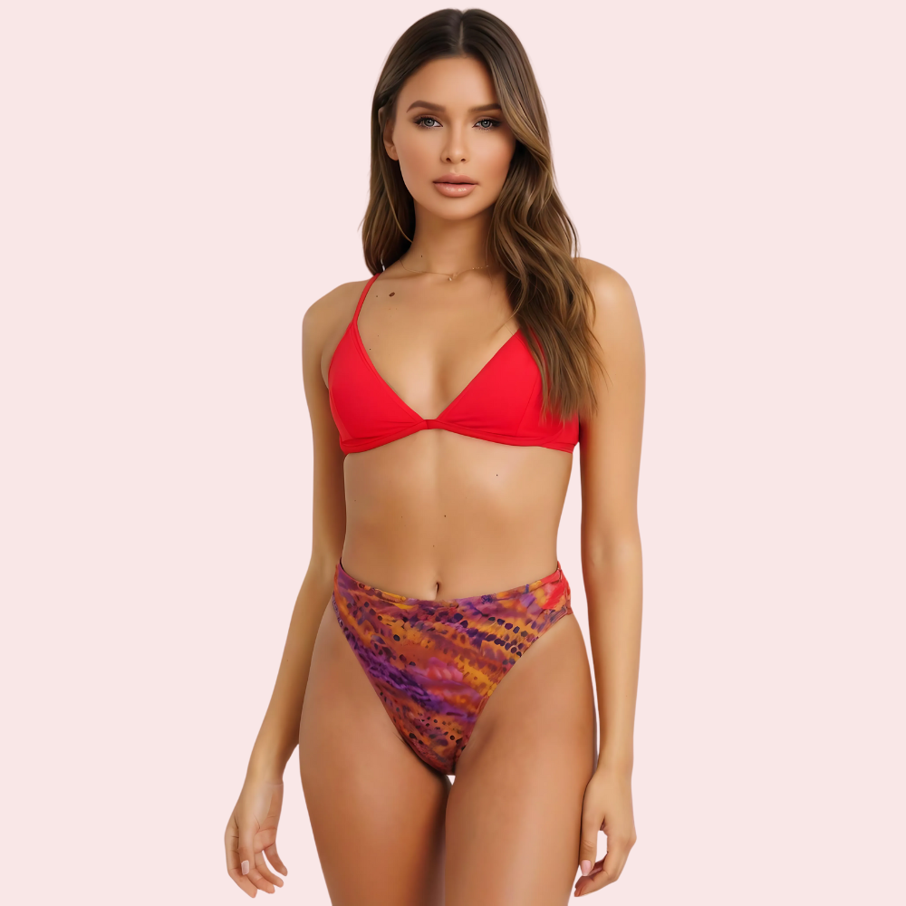Sunset Mirage High-Waist Bikini Bottom (Bottom Only)