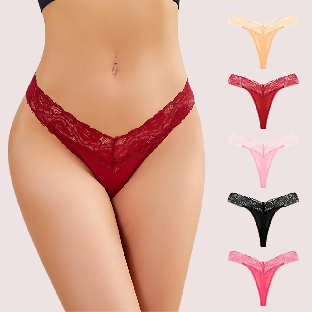 Beautiful Seamless Lace Panties Pack (of 5) by LADYLUSTRA