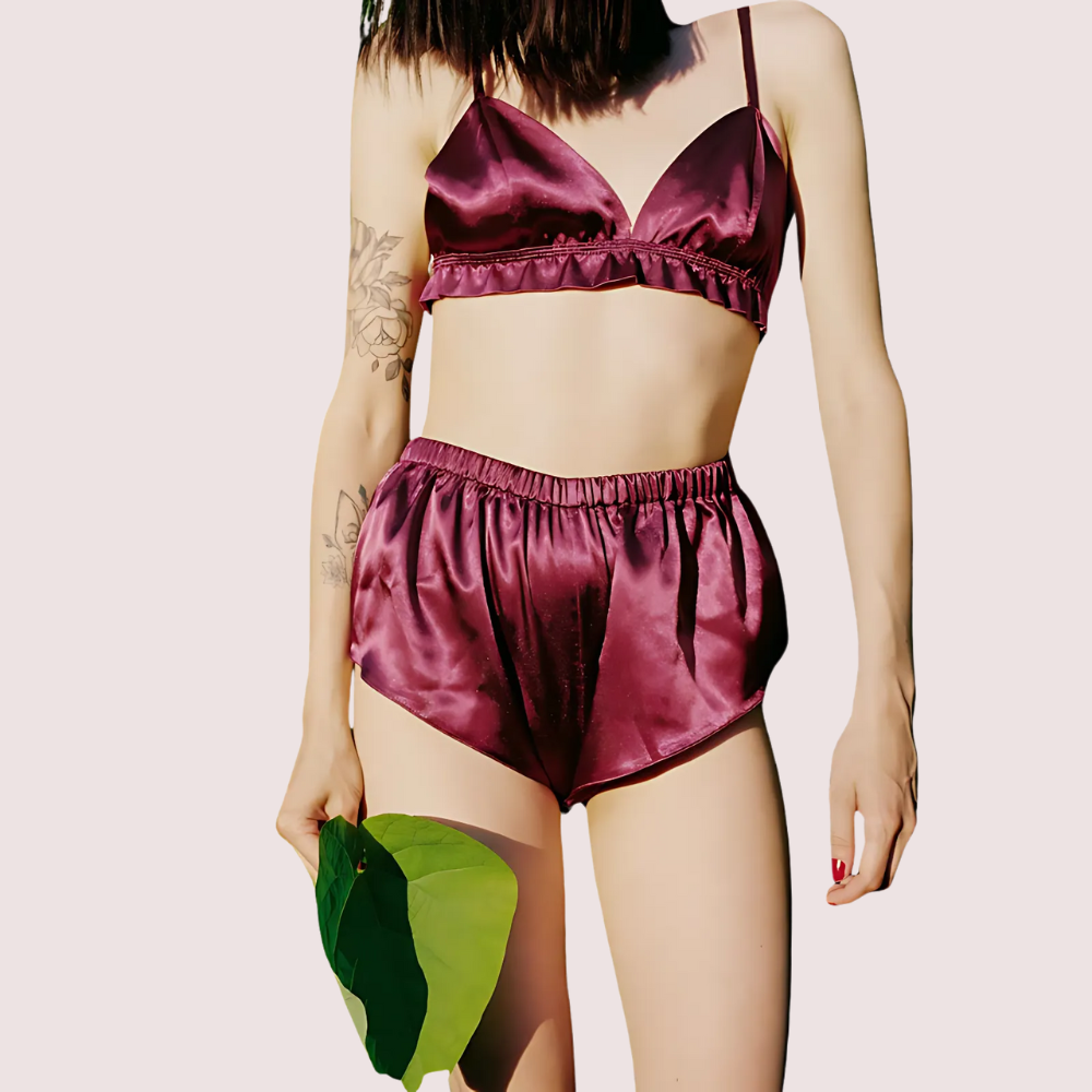 Classic Pure Silk Bra Set for Women by LADYLUSTRA