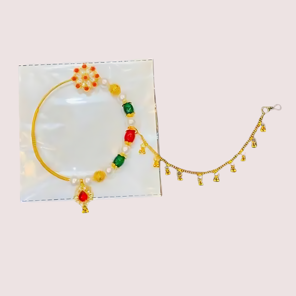 Chic Gold-Plated Nose Ring with a Minimalist Chain by LADYLUSTRA