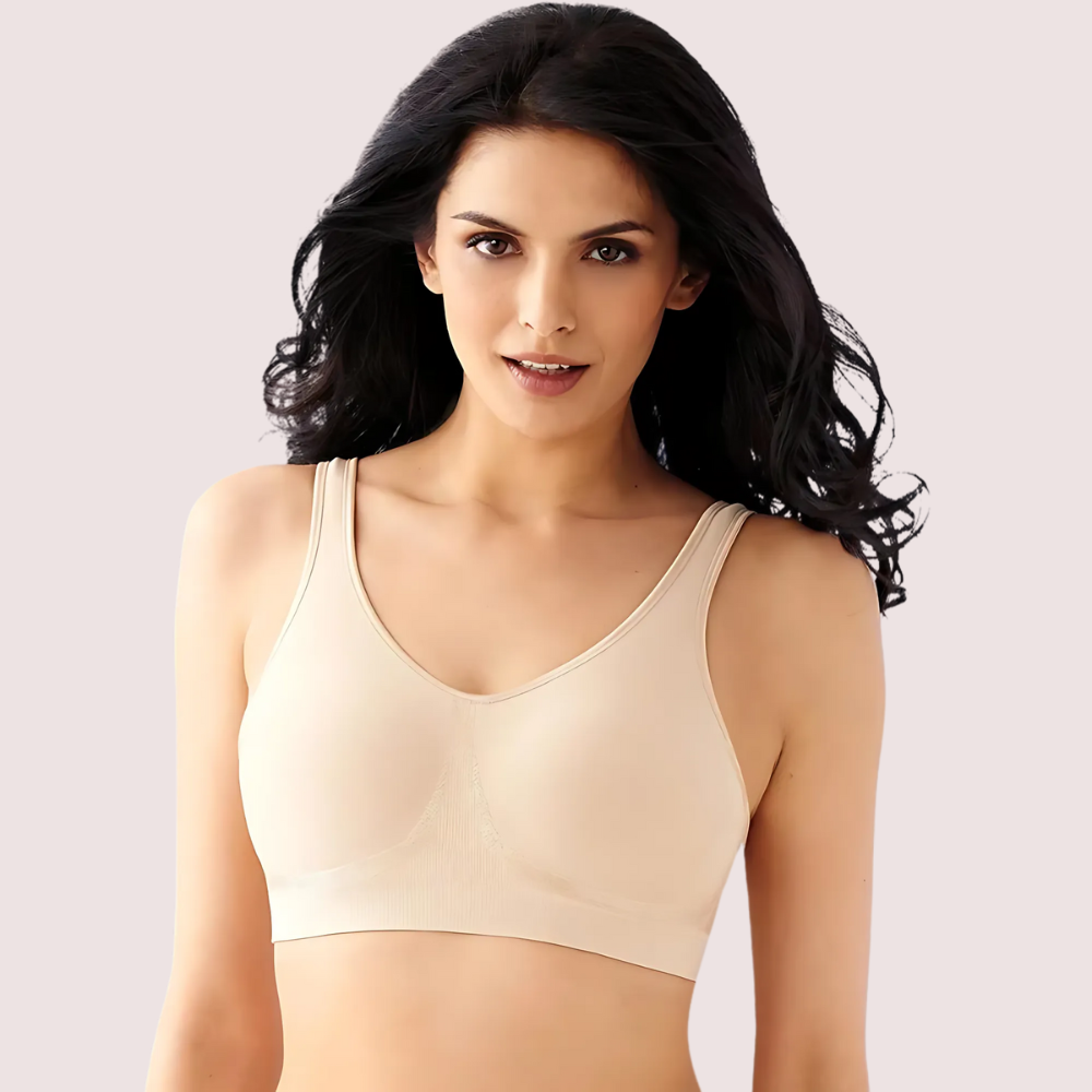 Beige Women's Ultimate Sports Bra for Yoga & Gym by LADYLUSTRA