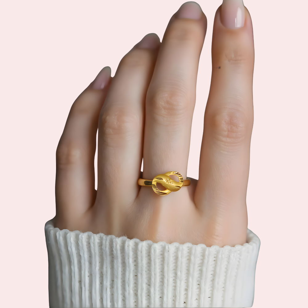 Modern Twist Knot Gold Polish Everyday Ring by LADYLUSTRA