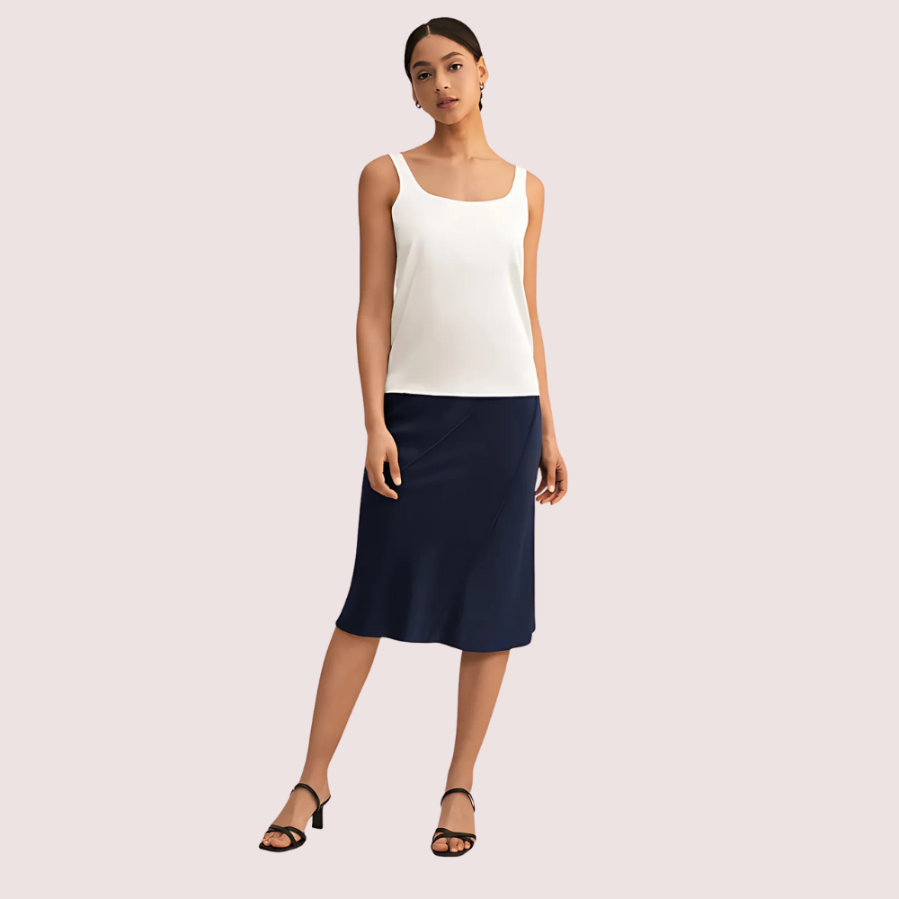 Silken Elegance Lace-Trim Camisole by LADYLUSTRA